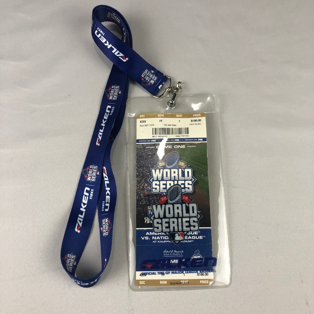 USED KC Royals 2015 World Series Ticket With The Lanyard Game 1 New York Mets